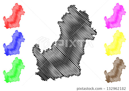 Shire of Banana (Commonwealth of Australia, Queensland state) map vector illustration, scribble sketch Banana map Shire of Banana (Commonwealth of Australia, Queensland state) map vector illustration, scribble sketch Banana map 132962182