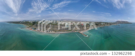 Highway of the Costa Verde, at the height of the district of Barranco. 360 view Highway of the Costa Verde, at the height of the district of Barranco. 360 view 132962298