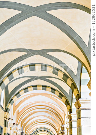 Arches of the Via Paleocapa, Savona, Italy, Liguria region 132962531