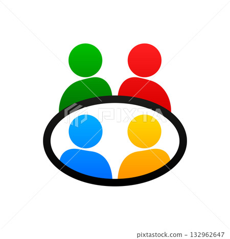 Team Work logo. Teambuilding. Creative colorful four people logo design. Vector illustration. Team Work logo. Teambuilding. Creative colorful four people logo design. Vector illustration. 132962647