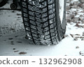 Sipes, grooves and treads of winter tire after off road driving Sipes, grooves and treads of winter tire after off road driving 132962908