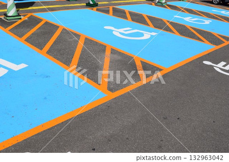 Wheelchair mark caring parking lot Wheelchair mark caring parking lot 132963042