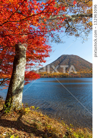 秋天的榛名山、榛名湖和榛名富士山 132963096