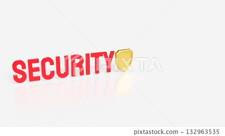 The Gold Shield for Business or security concept 3d Rendering. 132963535