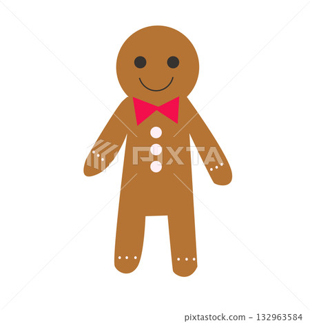 可愛的薑餅插圖 132963584