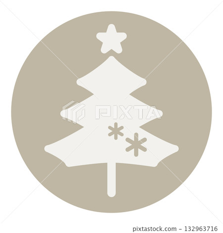 簡約時尚的銀色聖誕樹插畫圖標,冬季象徵,銀色輪廓 簡約時尚的銀色聖誕樹插畫圖標,冬季象徵,銀色輪廓 132963716