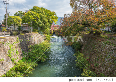 京都琵琶湖運河的秋景 132963901