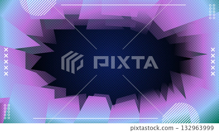 Abstract Background Blue Purple Gradient Geometric Overlap Polygon Framing Halftone Design.Vector Illustration 132963999