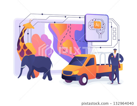 AI-Guided AI-Guided Anti-Poaching Patrol Allocation abstract concept vector illustration. 132964040