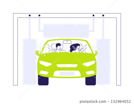 Tunnel car wash abstract concept vector illustration. 132964052