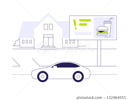 Highway rest area abstract concept vector illustration. 132964055