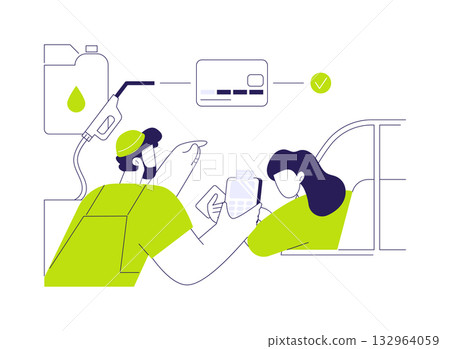 Paying for gasoline abstract concept vector illustration. Paying for gasoline abstract concept vector illustration. 132964059