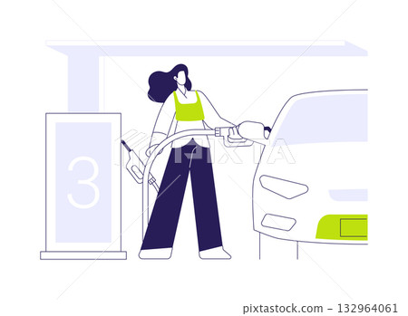 Self-service gas station abstract concept vector illustration. 132964061