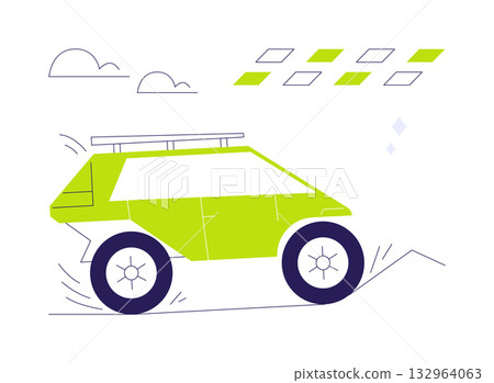Off-road racing abstract concept vector illustration. Off-road racing abstract concept vector illustration. 132964063