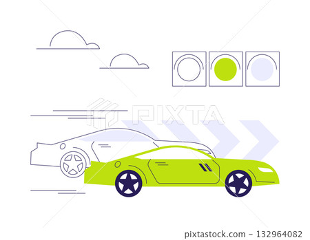 Overtaking a rival abstract concept vector illustration. Overtaking a rival abstract concept vector illustration. 132964082