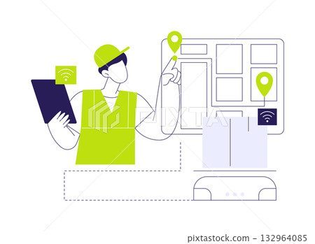 Navigation system abstract concept vector illustration. 132964085