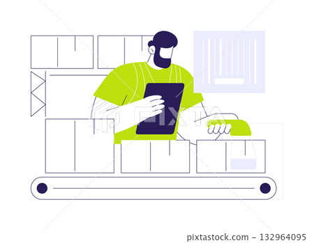 Goods-to-person technologies abstract concept vector illustration. Goods-to-person technologies abstract concept vector illustration. 132964095