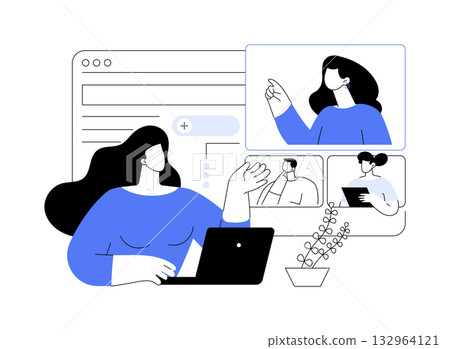 Conference administration isolated cartoon vector illustrations. 132964121
