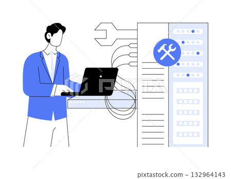 Troubleshooting computer software isolated cartoon vector illustrations. Troubleshooting computer software isolated cartoon vector illustrations. 132964143
