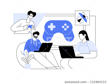 Game testing isolated cartoon vector illustrations. 132964153