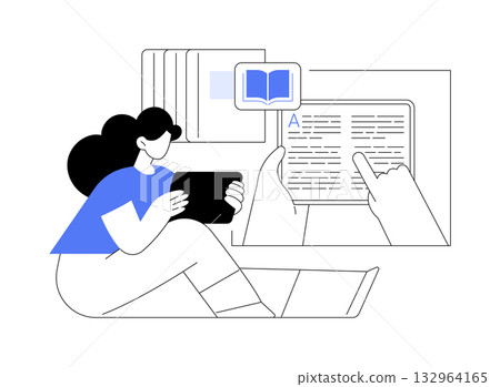 Book reading apps isolated cartoon vector illustrations. 132964165