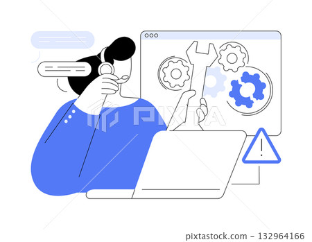 Troubleshooting isolated cartoon vector illustrations. 132964166
