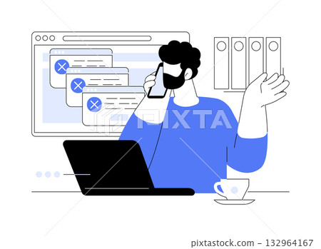 Calling support specialist isolated cartoon vector illustrations. 132964167