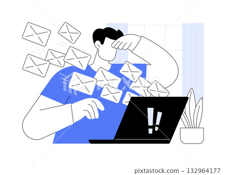 Spam isolated cartoon vector illustrations. 132964177