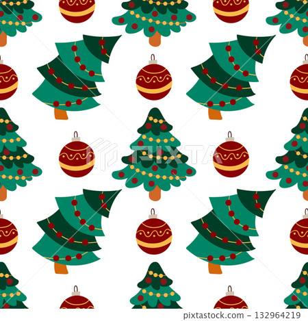 Christmas seamless pattern in hand draw style 132964219