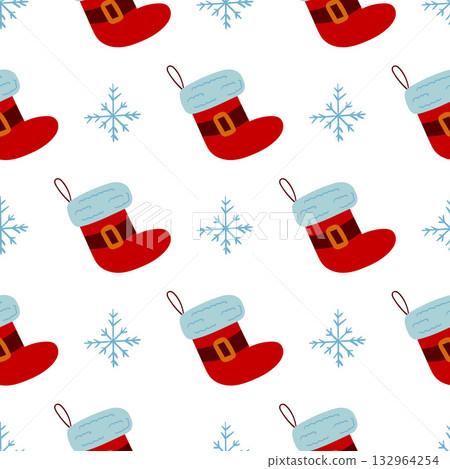 Christmas seamless pattern in hand draw style 132964254