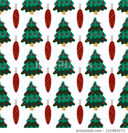 Christmas seamless pattern in hand draw style - Stock Illustration ...