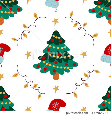 Christmas seamless pattern in hand draw style Christmas seamless pattern in hand draw style 132964285