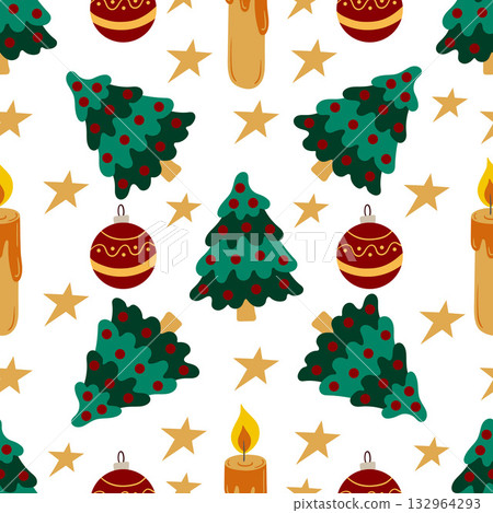 Christmas seamless pattern in hand draw style Christmas seamless pattern in hand draw style 132964293