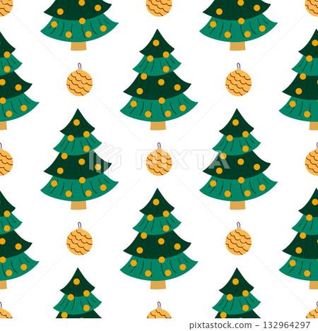 Christmas seamless pattern in hand draw style 132964297