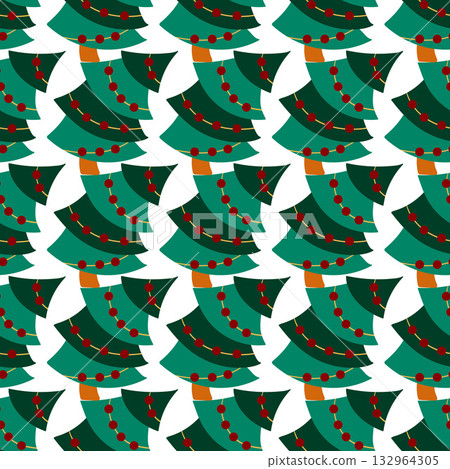Christmas seamless pattern in hand draw style 132964305