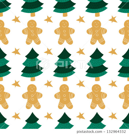 Christmas seamless pattern in hand draw style Christmas seamless pattern in hand draw style 132964332