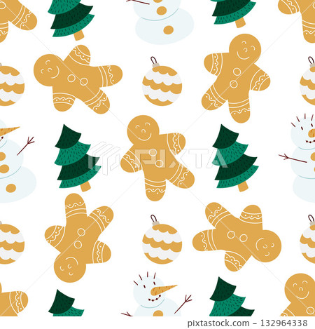 Christmas seamless pattern in hand draw style Christmas seamless pattern in hand draw style 132964338