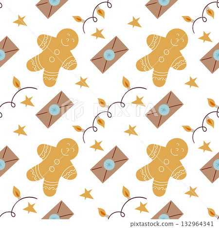 Christmas seamless pattern in hand draw style Christmas seamless pattern in hand draw style 132964341