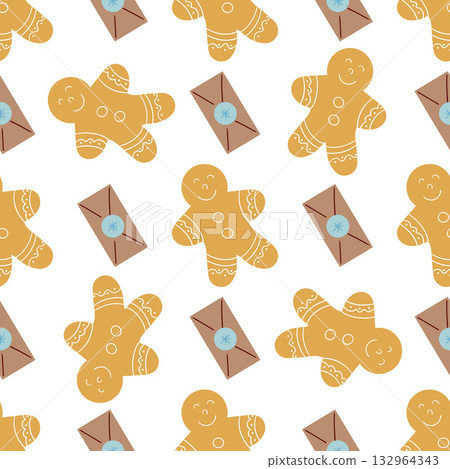 Christmas seamless pattern in hand draw style 132964343