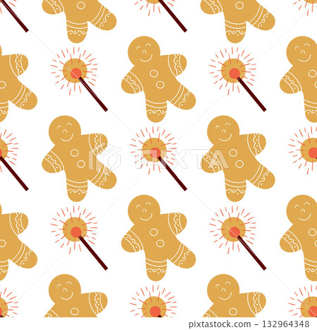 Christmas seamless pattern in hand draw style Christmas seamless pattern in hand draw style 132964348
