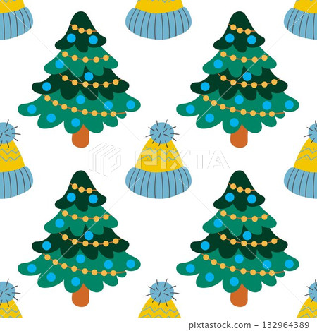 Christmas seamless pattern in hand draw style 132964389