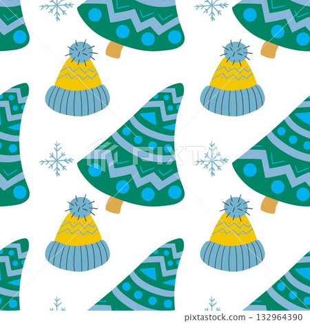 Christmas seamless pattern in hand draw style 132964390