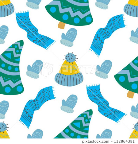 Christmas seamless pattern in hand draw style 132964391