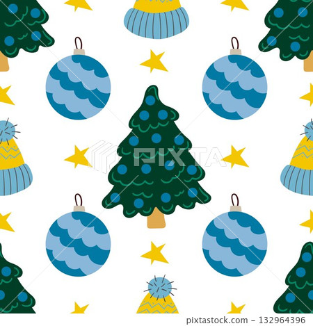 Christmas seamless pattern in hand draw style Christmas seamless pattern in hand draw style 132964396