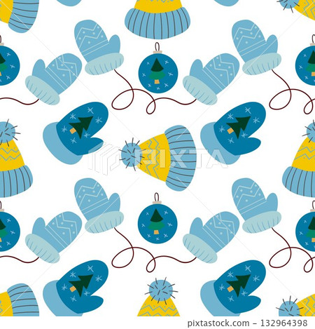 Christmas seamless pattern in hand draw style 132964398