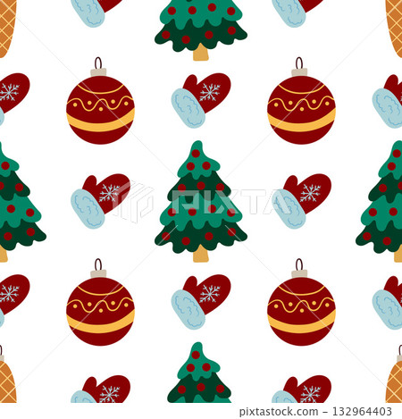 Christmas seamless pattern in hand draw style Christmas seamless pattern in hand draw style 132964403