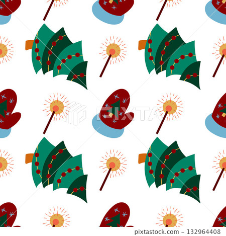 Christmas seamless pattern in hand draw style Christmas seamless pattern in hand draw style 132964408