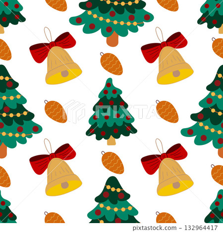 Christmas seamless pattern in hand draw style Christmas seamless pattern in hand draw style 132964417