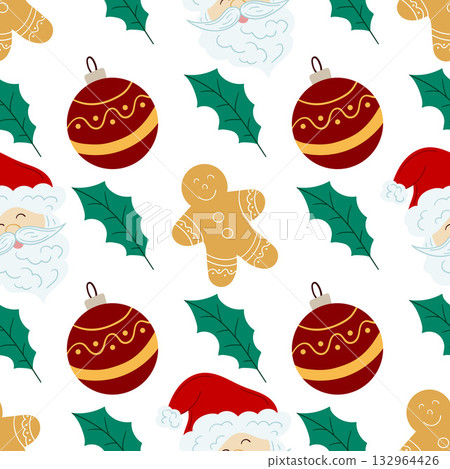 Christmas seamless pattern in hand draw style Christmas seamless pattern in hand draw style 132964426