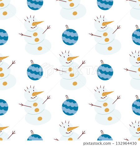 Christmas seamless pattern in hand draw style 132964430